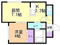 AsterN15 1LDKの間取図画像