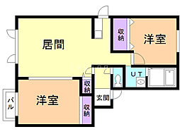 ベル 2LDKの間取図画像