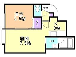 ガーデンズリビオ 1LDKの間取図画像