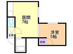 エミネンスN-39 1DKの間取図画像