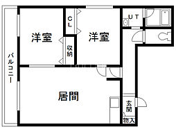 K&Kビル 2LDKの間取図画像