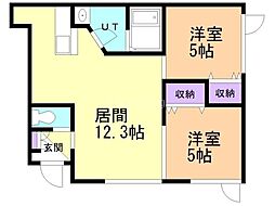 レガロ222A 2LDKの間取図画像