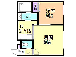 エターナル一番館 1LDKの間取図画像