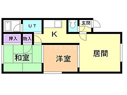 ローズハイツ 2LDKの間取図画像