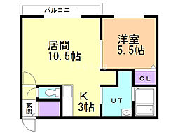 ラ・メール 1LDKの間取図画像