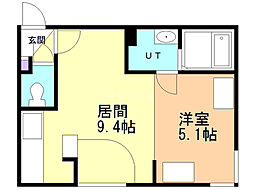 GRANDWOODKANON 1LDKの間取図画像