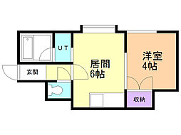 メゾンパルファン 1DKの間取図画像