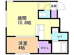BASEMOTOMACHI 1LDKの間取図画像