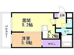 EFFECT北15条 1LDKの間取図画像
