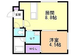 ブランノワールN16 1LDKの間取図画像