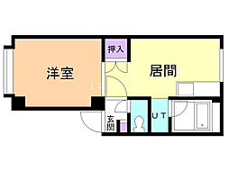 メゾンド栄町 1DKの間取図画像