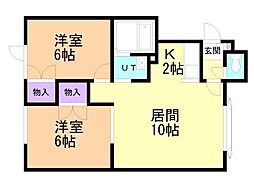 ヴィラ・ルミエールA 2LDKの間取図画像