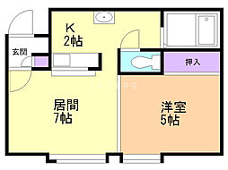 ガーデンパレス 1LDKの間取図画像