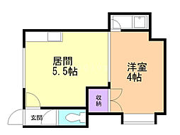 メゾンド・カンパーニュ2 1DKの間取図画像