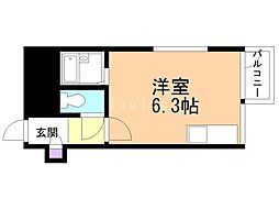 メトロヒルズN14 ワンルームの間取図画像