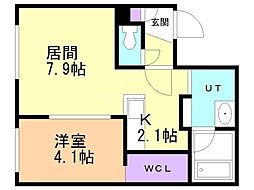 LINK N19 1LDKの間取図画像