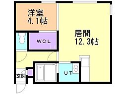 グレンウッド東区役所前 1LDKの間取図画像
