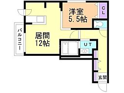 ZABOHILLSHONCHO 1LDKの間取図画像