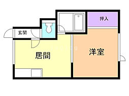 パストラル伏古 1DKの間取図画像