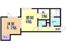 グランデ23 1LDKの間取図画像