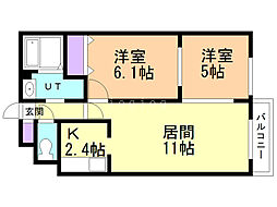DOMUS33 2LDKの間取図画像