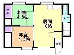 ホープパーク 2LDKの間取図画像