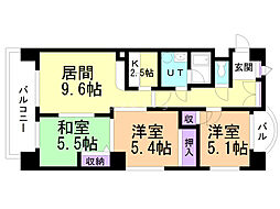 サン・シャトー 3LDKの間取図画像
