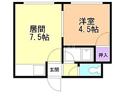 メゾンロベ36 1DKの間取図画像