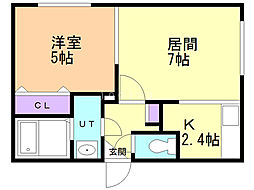 グランウッドアコ 1LDKの間取図画像