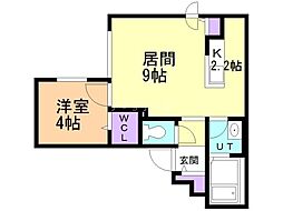 シエルエスト 1LDKの間取図画像