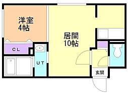 Lien北12(リアン) 1LDKの間取図画像