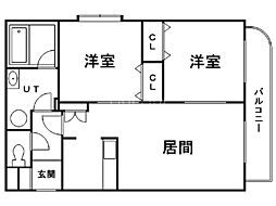 クレセール41 2LDKの間取図画像
