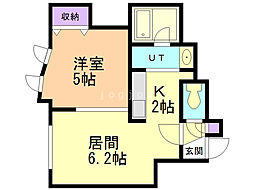 ポラリス 1LDKの間取図画像