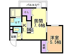 カルディーノN30 1LDKの間取図画像