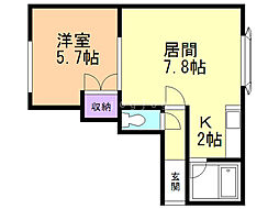 ドミール22 1LDKの間取図画像