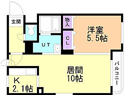 パルルトエルブ 1LDKの間取図画像