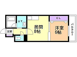 フローレンス美香保 1LDKの間取図画像