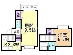 クリーンヴィラ北19条 1LDKの間取図画像
