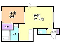 ロージェ麻生 1LDKの間取図画像