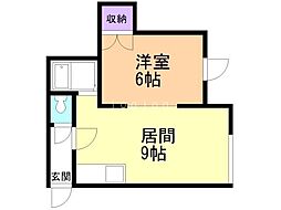 KIRAMECK409 1LDKの間取図画像