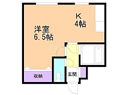 プレサント北8条A 1Kの間取図画像