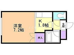 MロアールN21 1Kの間取図画像