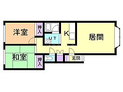 グレースハイツ伏古 2LDKの間取図画像