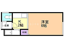 プラザインN14A 1Kの間取図画像