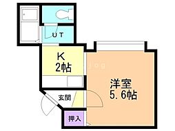 プラザインNE18 1Kの間取図画像