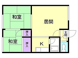 シティハイム30 2LDKの間取図画像