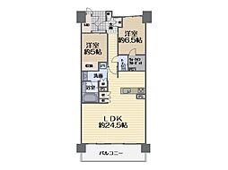 サンメゾン緑地公園アベニュー 2LDKの間取図画像