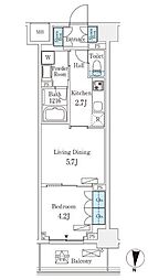 フロンティアレジデンス錦糸公園 1LDKの間取図画像
