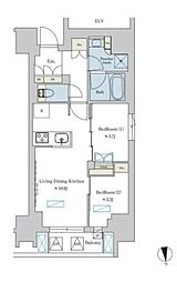 Brillia ist 浅草 2LDKの間取図画像