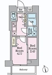 墨田区向島5丁目マンション 2Kの間取図画像